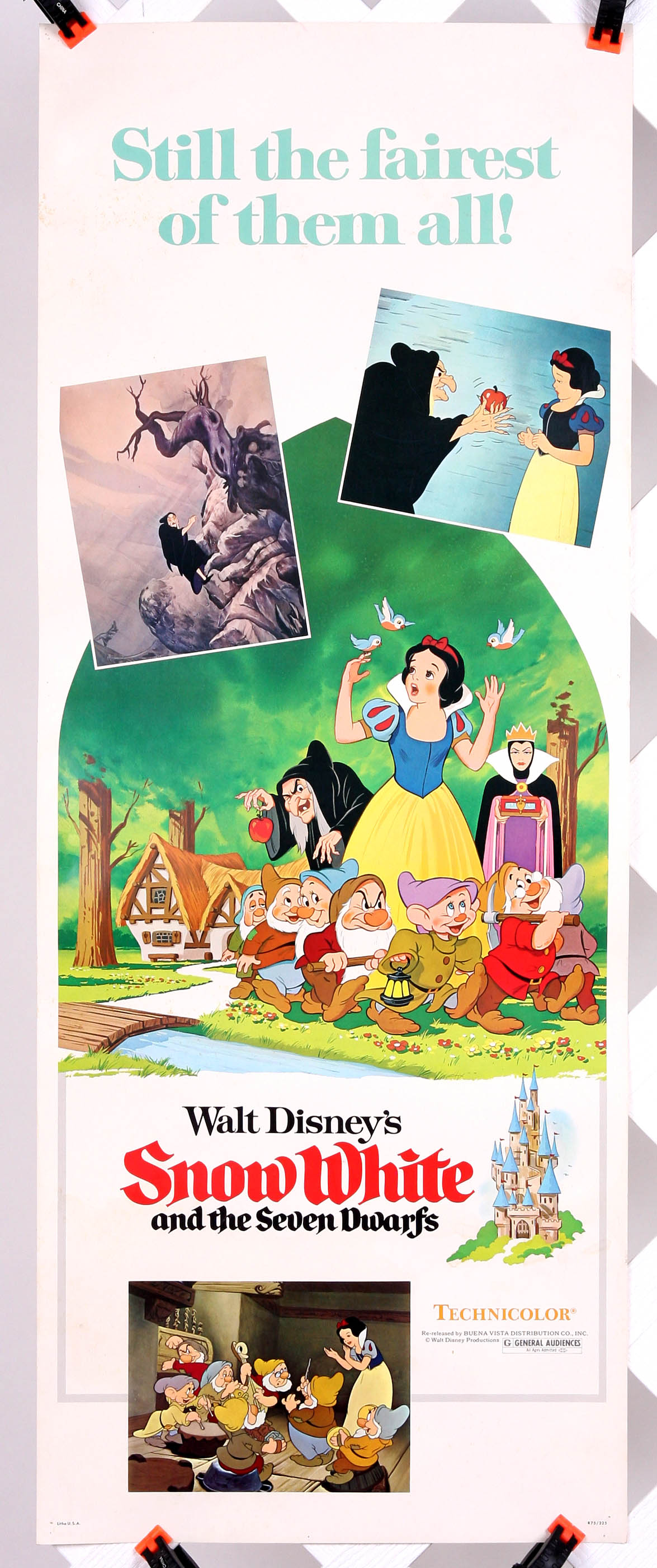 Snow White And The Seven Dwarfs 1975 Re Issue Poster 14 X 36 Original Movie Poster 